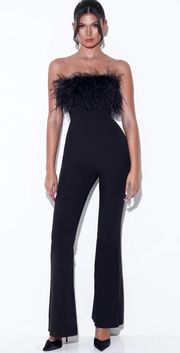 Black Feather Jumpsuit 