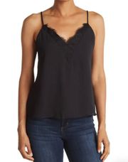 Melrose & Market Black Lace Inset Layering Cami Tank Top Size XSMALL NWT