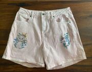 Disney Aristocats Marie Themed Embroidered Denim Shorts Size 7