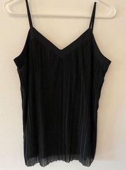 The Limited Black Pleated Spaghetti Strap Blouse Tank Women's Sz Small