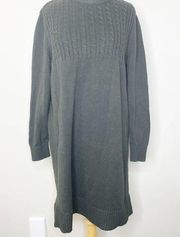 Barbour Guernsey Cotton Olive Cable Knit Sweater Dress 12