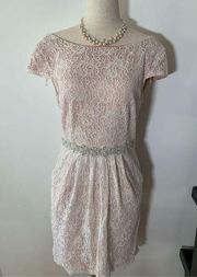 Wedding guest dress fancy pink color size 10 bridesmaids made of honor