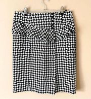 CATO | Houndstooth Peplum Pencil Skirt Sz 4