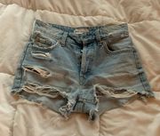 light wash jean shorts