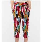 Urban Outfitters Silence & Noise Crop Pant 6 Capri Tribal Ikat Multicolor Belt