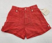 Cynthia Rowley Womens Size 2 Coral Shorts Linen Lyocell Blend