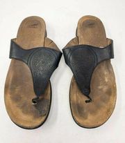 Dansko Sandals Womens Priya Thong Black Leather Slip On 10.5-11 EUR 41