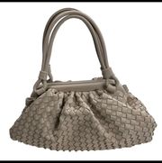 Anthropologie  Woven Handbag Purse Satchel Pinky Nude