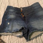 Super cute distressed jean shorts