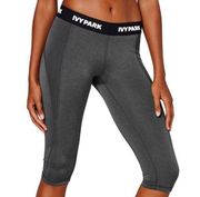 Ivy Park Gray Sculpted Cropped Logo Leggings