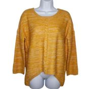 Rue21 Womens Yellow Heathered Long Sleeve Crew Neck Ribbed Oversized Sweater S