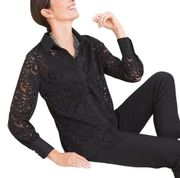 Chico’s fabulously black lace‎ blouse size 8/10