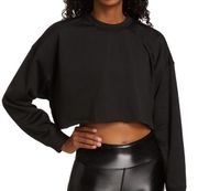 WeWoreWhat Cropped Sweatshirt in black size small new nwt