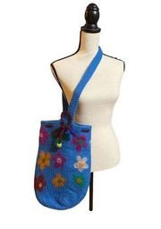 FELTED wool floral crossbody shoulder bag