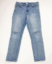 J Crew Jeans 28 Straight Leg Destroyed Distressed Medium Wash Women’s