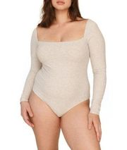 REFORMATION Gaia Ribbed Stretch Bodysuit in Marble Size 1X