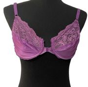 Maidenform Purple Lace bra 36B Front Closure