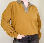 Vintage Cabelas Two-Tone Collared Utility Pullover Sweatshirt Long Sleeves Sz L