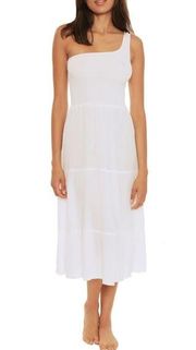 Becca Ponza Smocked Cover-up Midi Dress In White