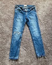 We the Free straight jeans with knee rip size 27