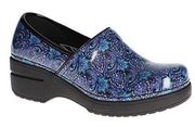 Easy Works By Easy Street Womens Lead Work Shoes in Navy Paisley size 9.5