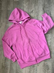 Pink Hooded Zip-Up Jacket