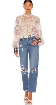 Free people We The Free Georgine Mom Jean in West End Blue