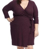 Purple knit wrap dress Size 1X