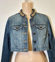 Women's youth stylish cropped denim jacket