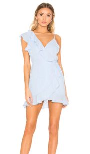 Areanna Wrap Dress in Baby Blue M