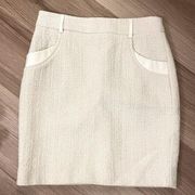 Anthropologie ’Esley’ Ivory NWOT Tweed Pencil Skirt Size Small (SKT015)