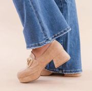 NEW $170 Jeffrey Campbell Nude Suede Student 2 Loafers