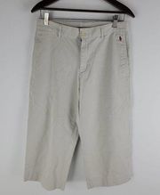 Ralph Lauren Sport Wide leg Capris Pants White Logo Size 10