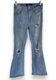 Indigo Rein Womens Jeans Size 5 26 Blue Denim Light Wash Distressed Boot Cut