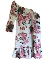 Indulge In Style floral one shoulder ruffle sleeve dress, Medium