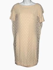 COS Perforated Layer Dress Size XS Peachy Pink Artsy Knee Length Art to Wear