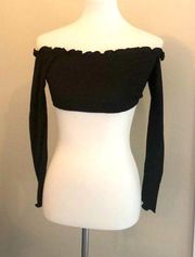 Nasty Gal Cutest Super Cropped Black  Top