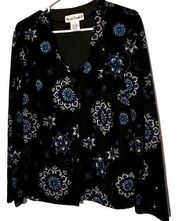 RONNI NICOLE Cardigan Tank Top Black & Turquoise Embellished Women SIZE 1X