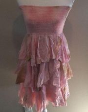 Peppermint Bay Pink & Tan Tie Dye Dress/Cover-up