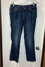 Lane Bryant Medium/Dark Wash Denim Simply Straight Jeans size 14 petite