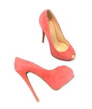 Giuseppe Zanotti Pink Suede Ultra High Heel and Platform