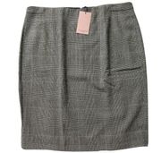 NWT MM. Lafleur Cobble Hill in Black Cream Check Plaid Wool Pencil Skirt 1+