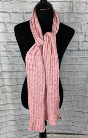 cable knit scarf pink one size