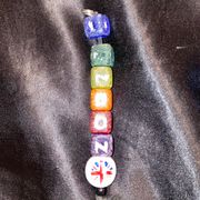 Distressed Rainbow Beaded Union Jack Charm