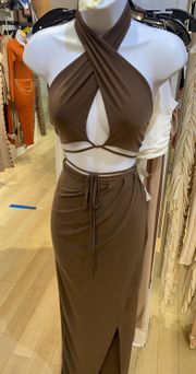 Two piece brown set 