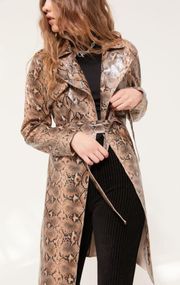 Blanknyc Faux Leather Snakeskin Trench Coat