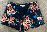 Floral Scallop Shorts