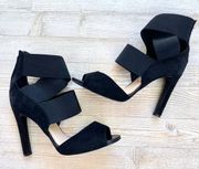 Diane von Furstenberg Juliesa Suede High Heel Sandal |‎ Black Size 10