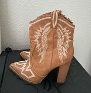 Embroidered Western Style Boots Slip-on-size 10