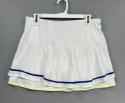 Lucky In Love Skort Womens Large White Skirt Athletic Tennis Sports Tiered